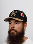 Бейсболка MITCHELL NESS арт. HHSS7311-VGKYYPPPBLCK Vegas Golden Knights NHL (черный / светло-коричневый)